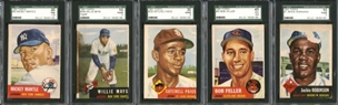 1953 Topps Baseball Card Complete Set of 274 cards with Six SGC Graded
